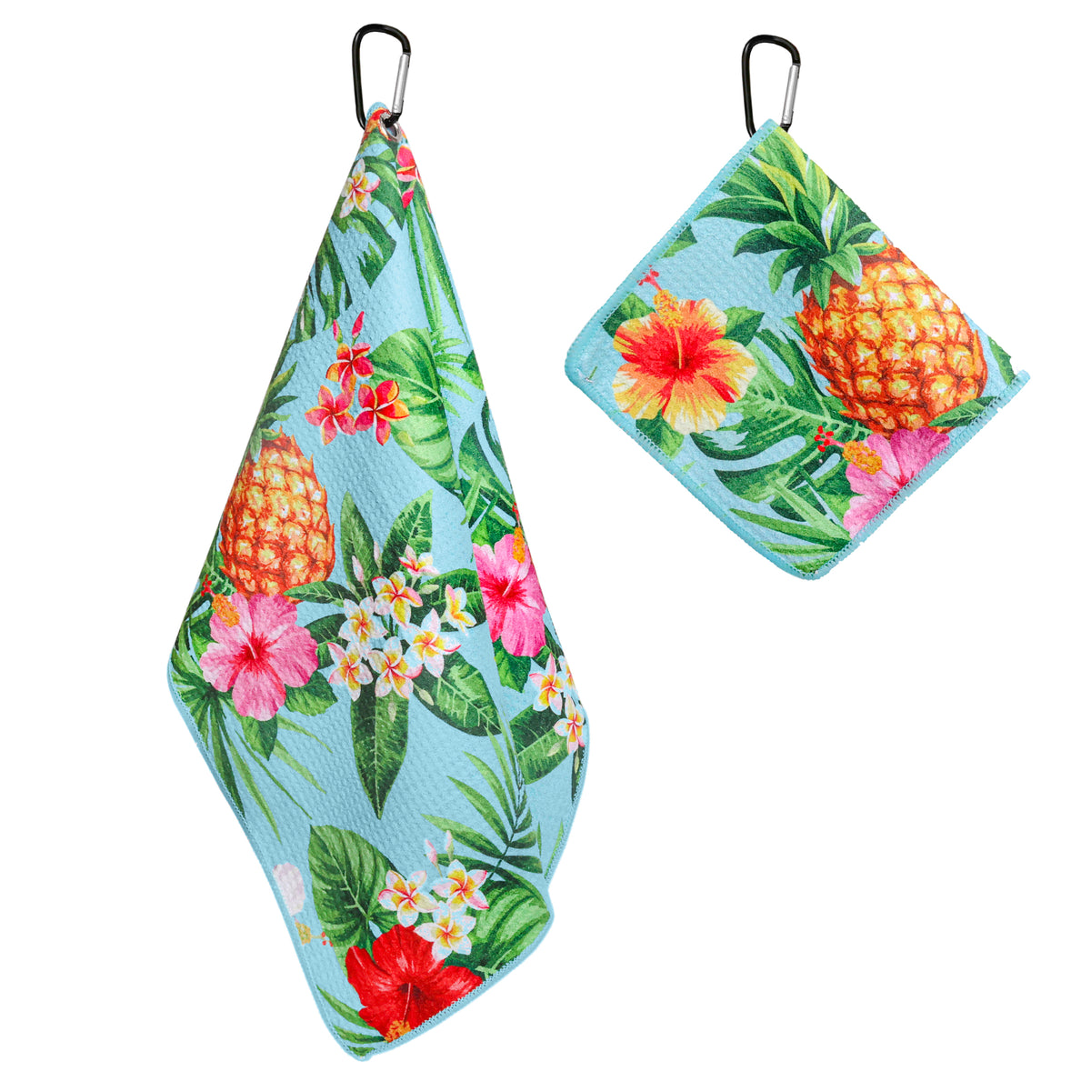 Pineapple Tropics Print Premium Set of 2 Microfiber Golf Towel