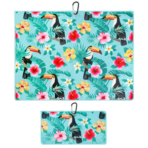 Toucan Print Premium Set of 2 Microfiber Golf Towel