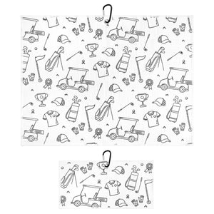 Golf Doodles Print Premium Set of 2 Microfiber Golf Towel