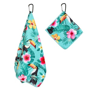 Toucan Print Premium Set of 2 Microfiber Golf Towel