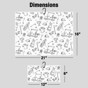 Golf Doodles Print Premium Set of 2 Microfiber Golf Towel