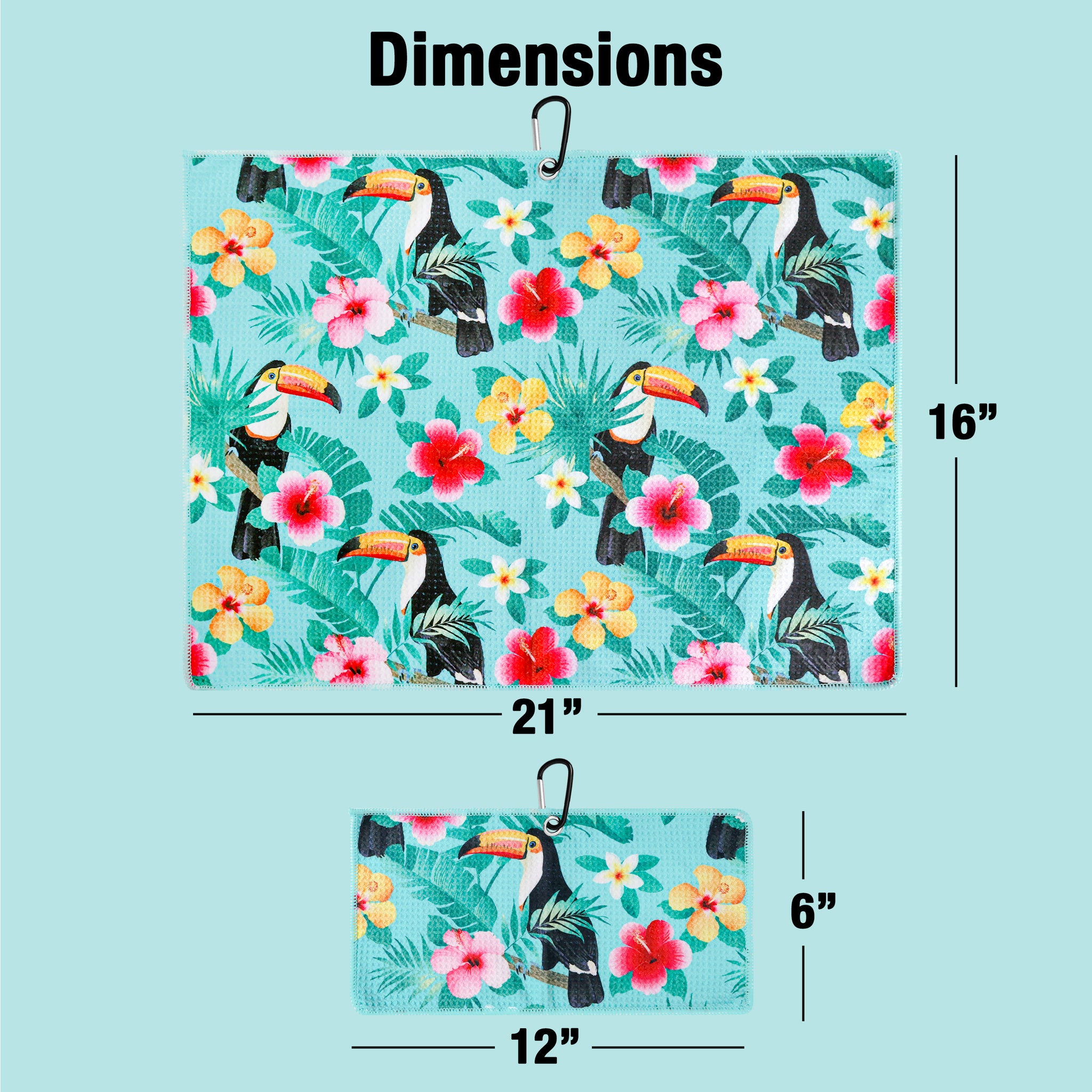 Toucan Print Premium Set of 2 Microfiber Golf Towel