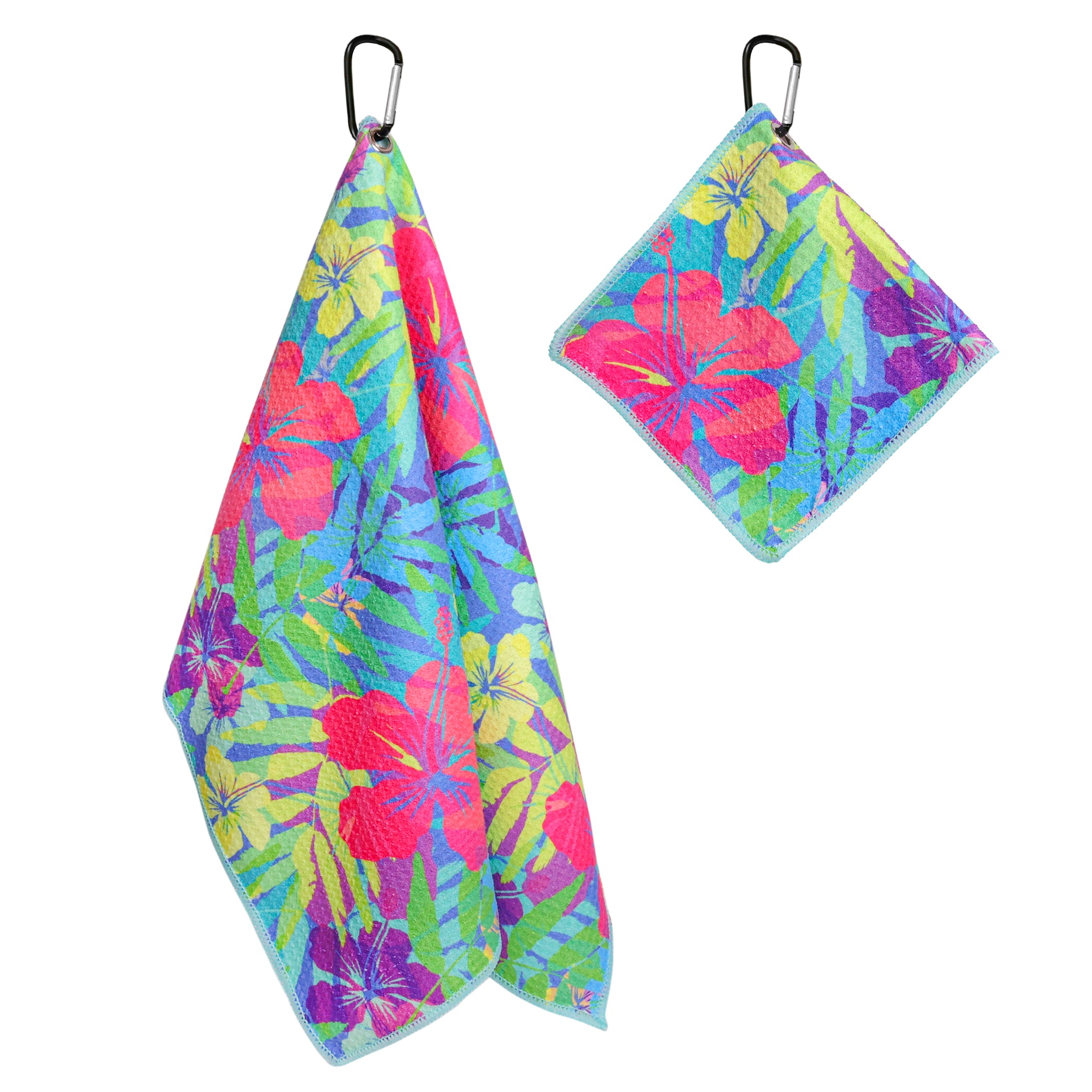 Bright Tropical Print Premium Set of 2 Microfiber Golf Towel