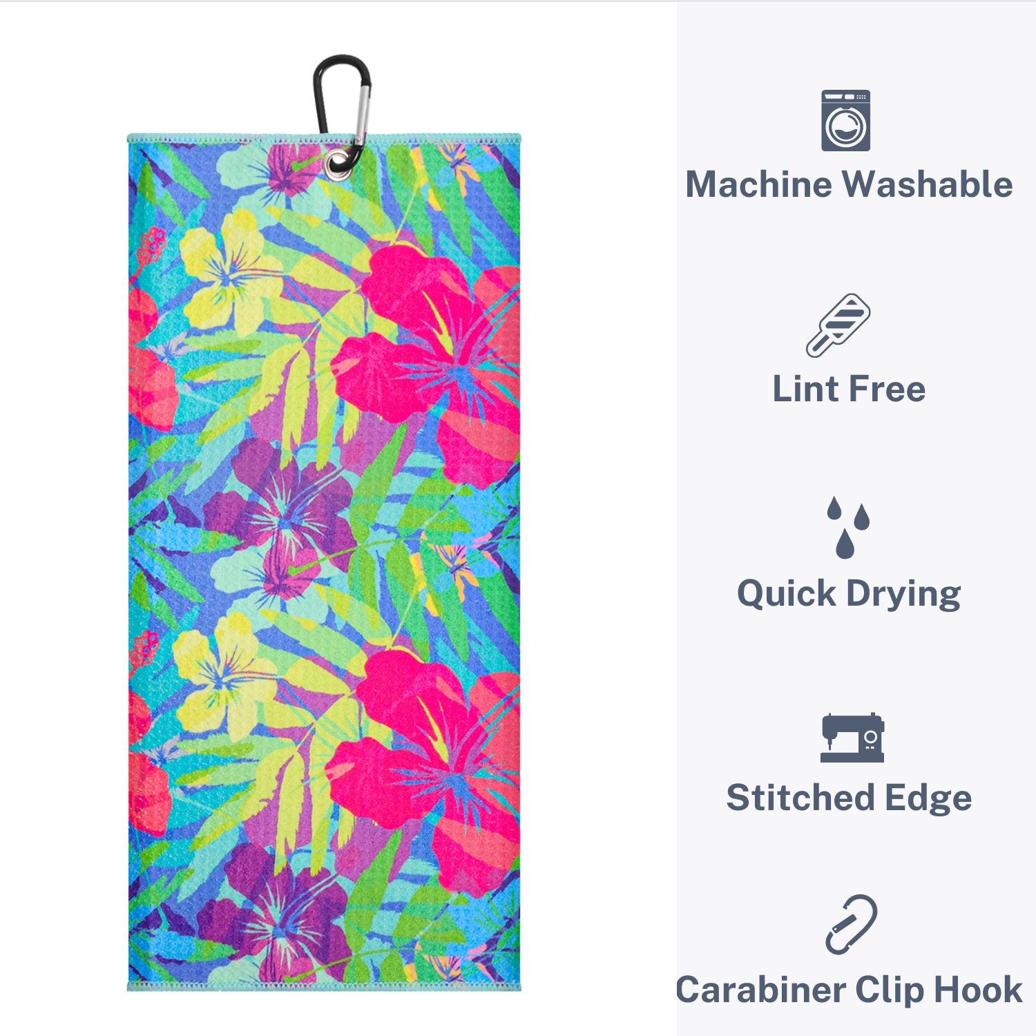 Bright Tropical Print Premium Set of 2 Microfiber Golf Towel