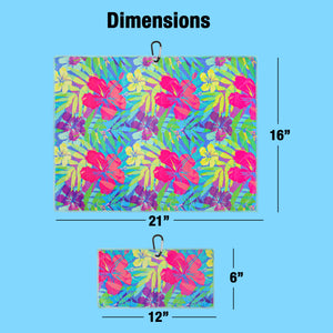 Bright Tropical Print Premium Set of 2 Microfiber Golf Towel