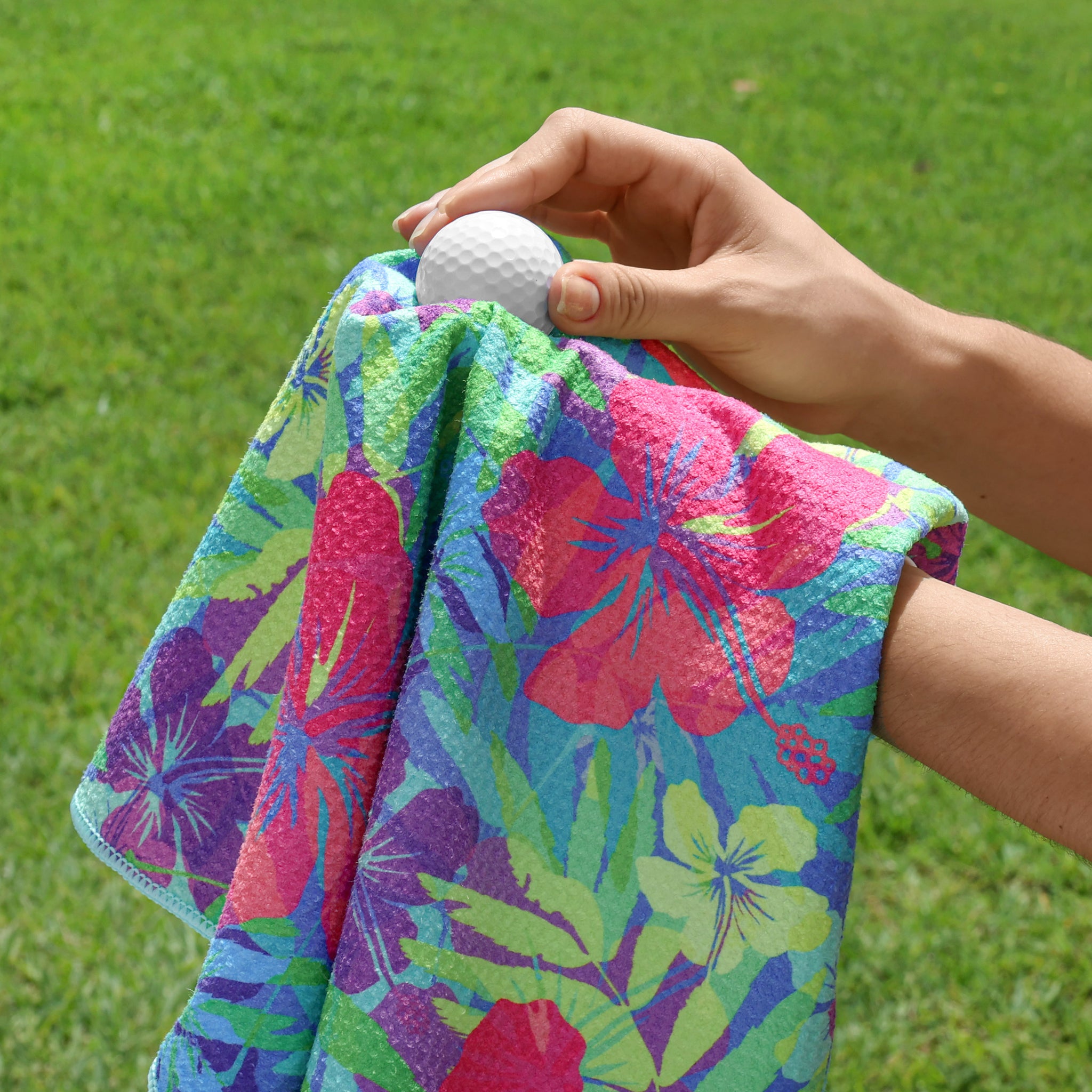 Bright Tropical Print Premium Set of 2 Microfiber Golf Towel