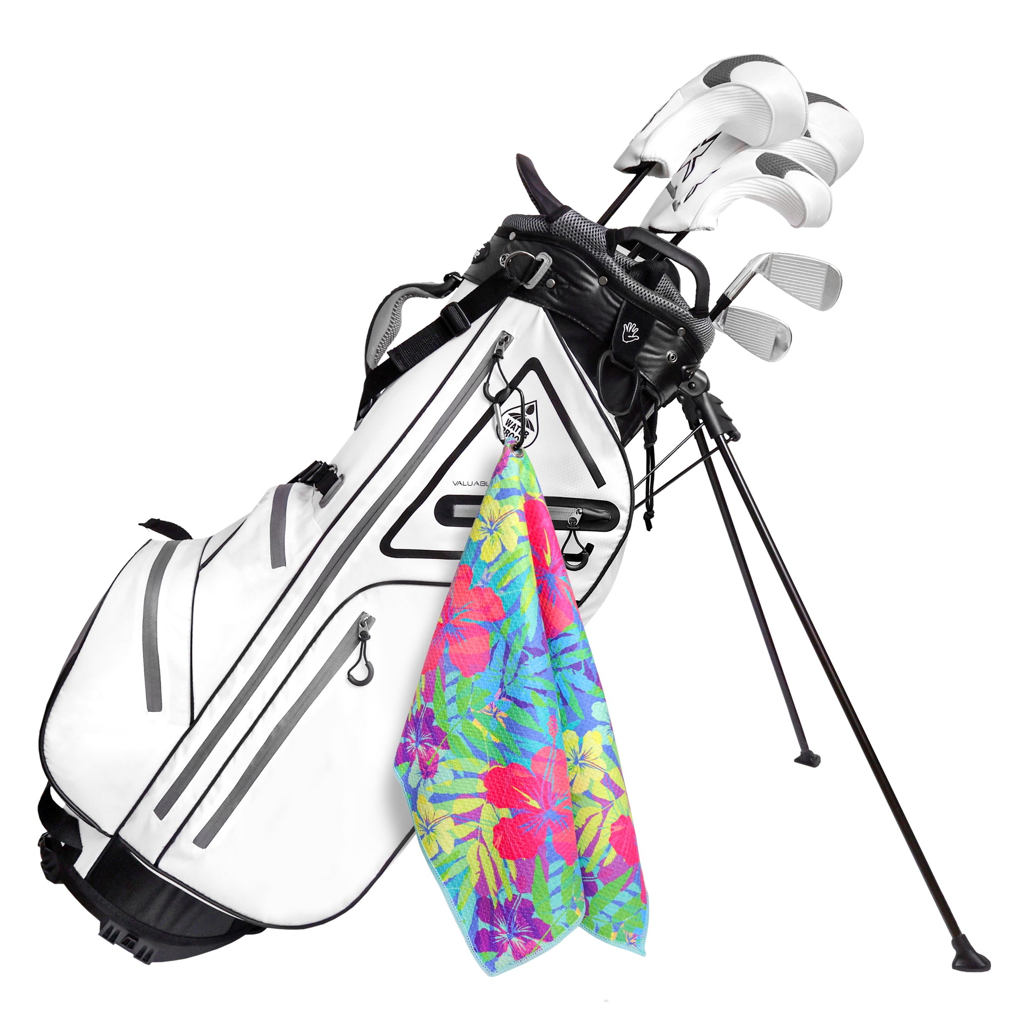 Bright Tropical Print Premium Set of 2 Microfiber Golf Towel