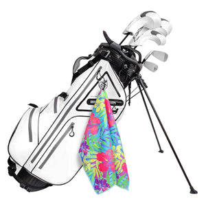 Bright Tropical Print Premium Set of 2 Microfiber Golf Towel