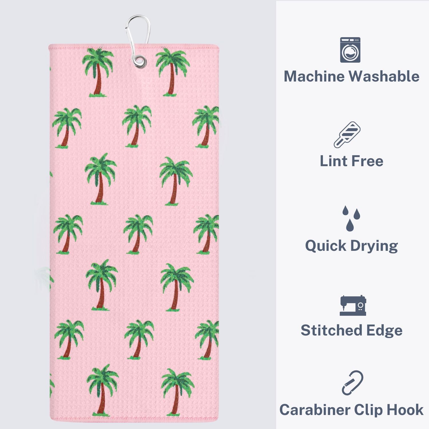 Pink Palm Trees Print Premium Set of 2 Microfiber Golf Towel