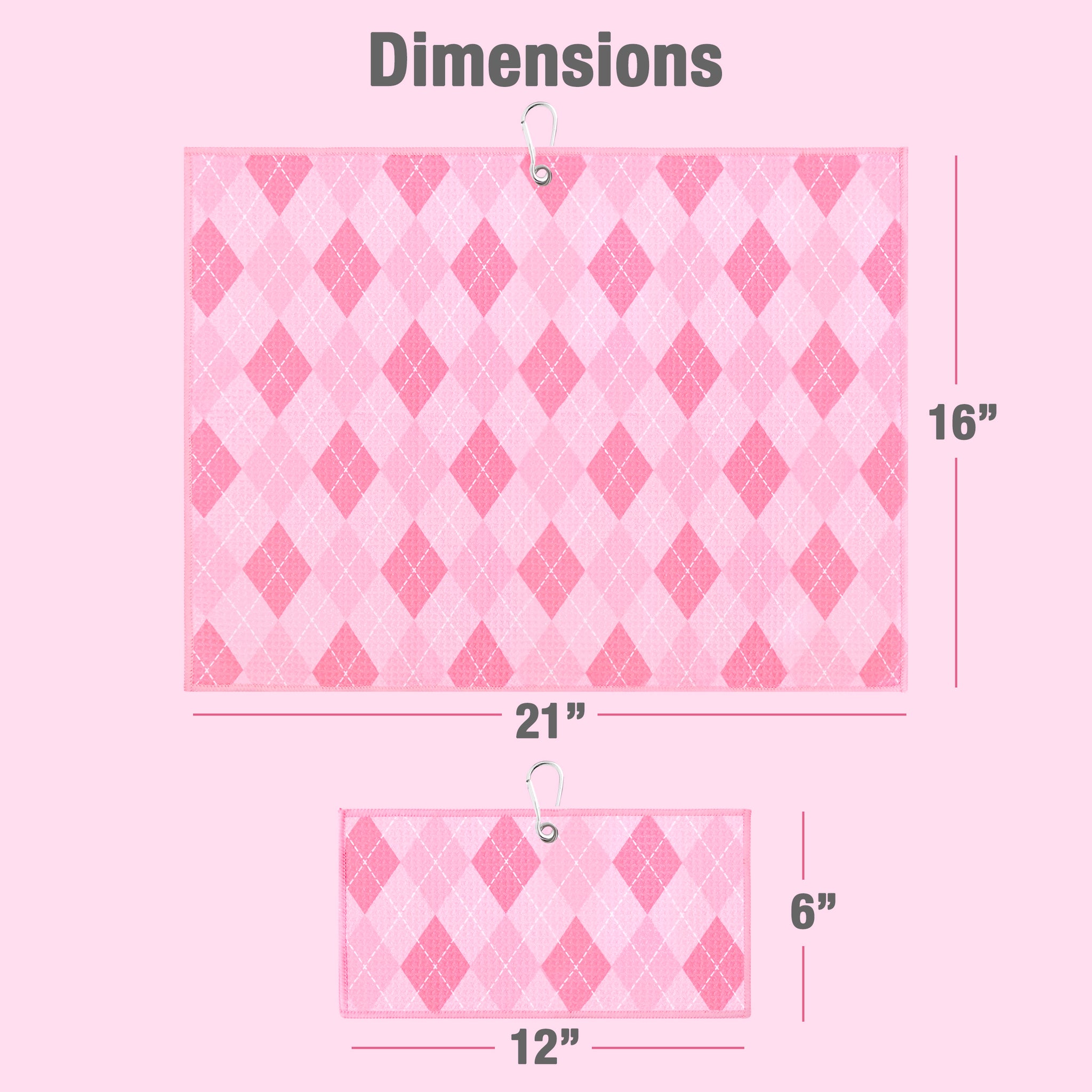 Argyle Print Premium Set of 2 Microfiber Golf Towel