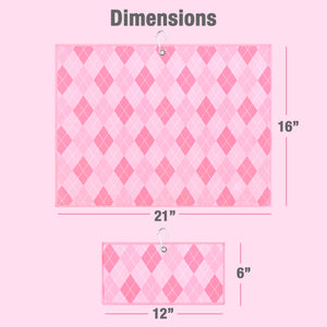 Argyle Print Premium Set of 2 Microfiber Golf Towel