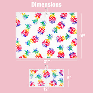 Aloha Pineapple Print Premium Set of 2 Microfiber Golf Towel