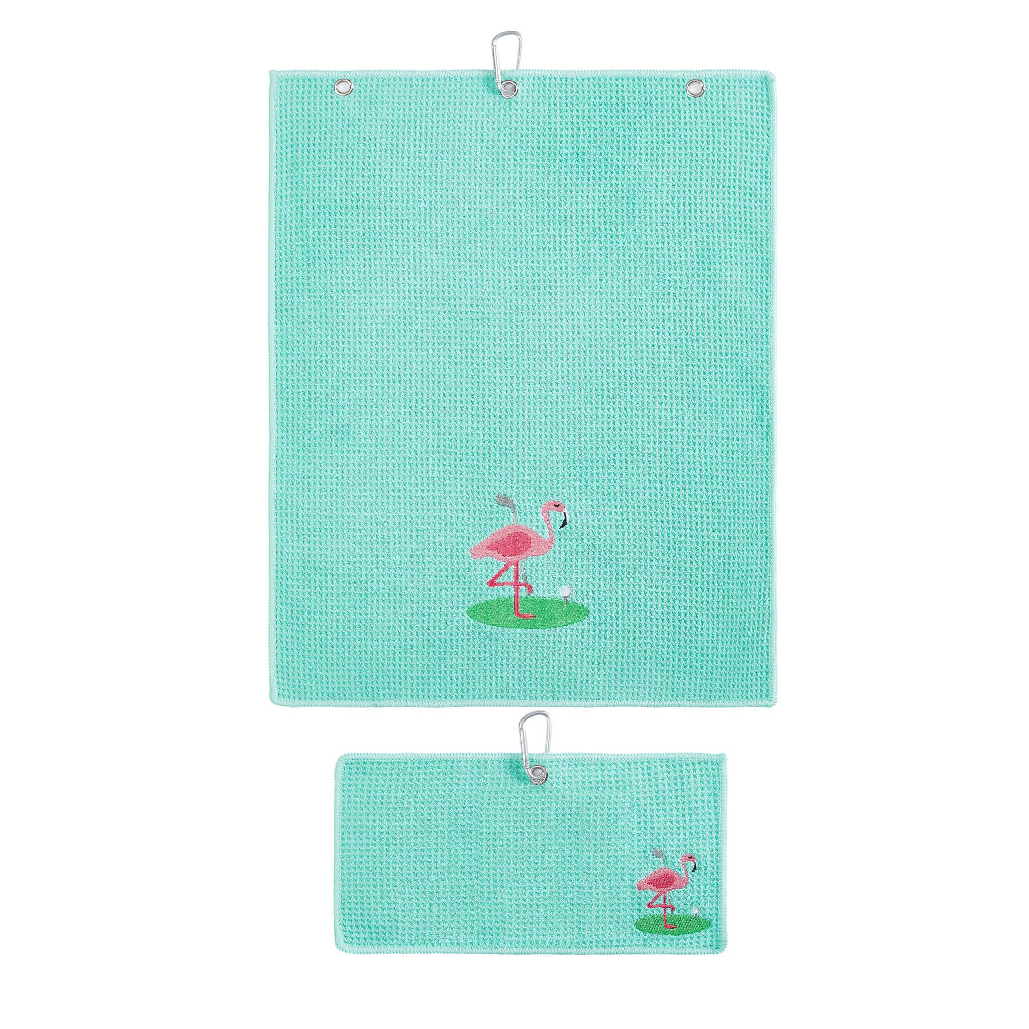 Flamingo Premium Embroidered Set of 2 Microfiber Golf Towel