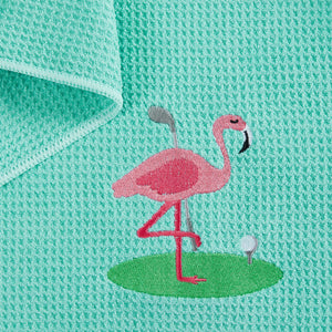 Flamingo Premium Embroidered Set of 2 Microfiber Golf Towel