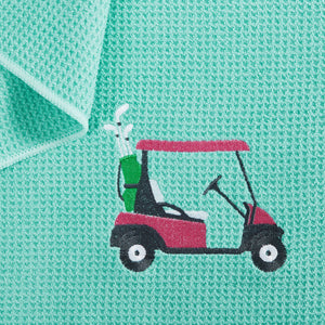 Golf Clubs Aqua Premium Embroidered Set of 2 Microfiber Golf Towel