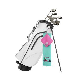 Golf Clubs Aqua Premium Embroidered Set of 2 Microfiber Golf Towel