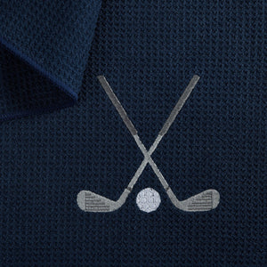 Golf Clubs Navy Premium Embroidered Set of 2 Microfiber Golf Towel