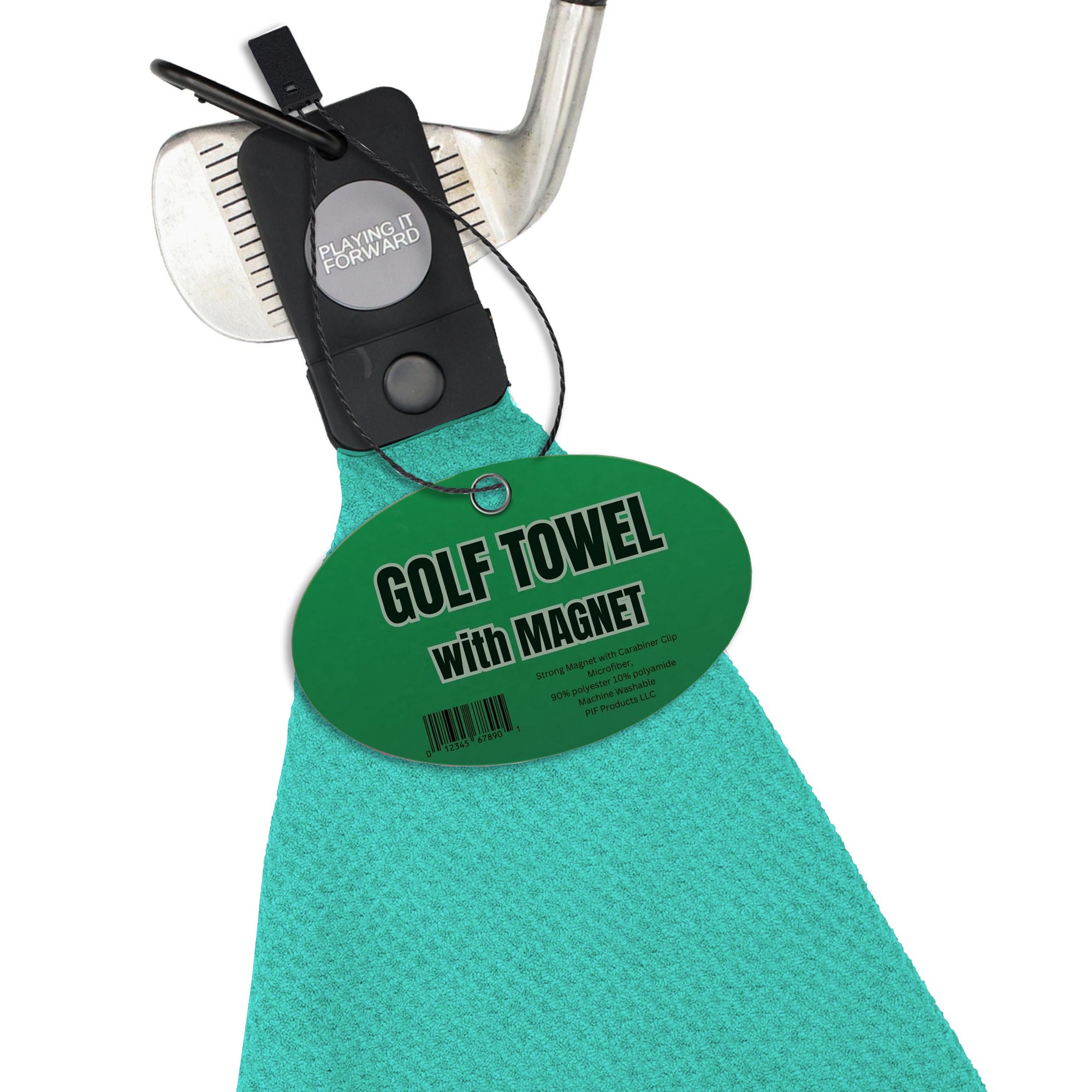Magnetic Waffle Weave Microfiber Golf Towel with Clip Aqua – Playing It  Forward