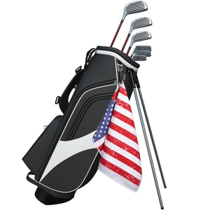 Patriotic USA Flag Premium Set of 3 Microfiber Golf Towel - Navy