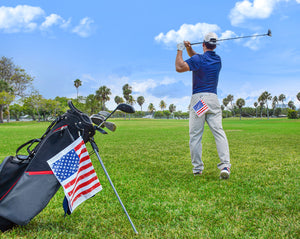 Patriotic USA Flag Premium Set of 3 Microfiber Golf Towel - Navy