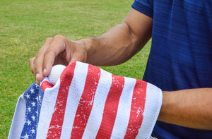 Patriotic USA Flag Premium Set of 3 Microfiber Golf Towel - Navy